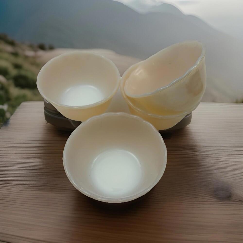 Set of 4 Vintage Fire King Peach Luster Custard Cups 6oz 424 USA